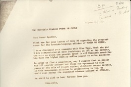 [Carta] 1971 Aug. 24, [New York, Estados Unidos] [a] Senor M. Aguilar, Aguilar S. A. de Ediciones, Juan Bravo 38, Madrid, Spain