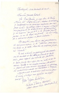 [Carta] 1950 nov. 18, Washington [a] Gabriela Mistral