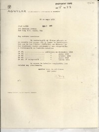 [Carta] 1972 mayo 26, [Madrid, España] [a] Joan Daves, 515 Madison Avenue, New York, N. Y., USA