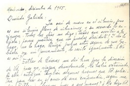 [Carta] 1955 dic., Montevideo [a] Gabriela Mistral