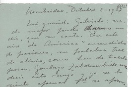 [Carta] 1937 oct. 3, Montevideo [a] Gabriela Mistral