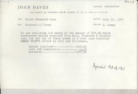 [Recibo] 1967 July 31, [New York], [EE.UU.] [a] Doris Shepherd Dana, [EE.UU.]