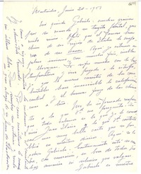 [Carta] 1951 jun. 30, Montevideo [a] Gabriela Mistral