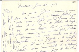 [Carta] 1951 jun. 30, Montevideo [a] Gabriela Mistral