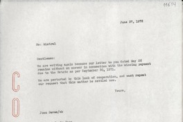 [Carta] 1972 June 27, [Estados Unidos] [a] Aguilar S. A. de Ediciones, Juan Bravo 38, Madrid, Spain