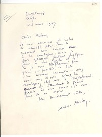 [Carta] 1947 mar. 3, Wrightwood, California, [EE.UU.] [a] [Gabriela Mistral]