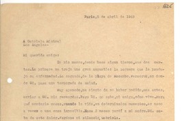 [Carta] 1949 abr. 8, París [a] Gabriela Mistral, Los Ángeles
