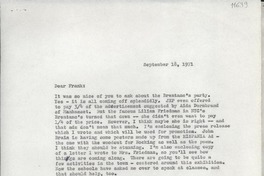 [Carta] 1971 Sept. 18, [Estados Unidos] [a] Dear Frank