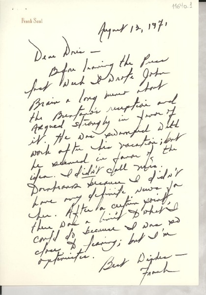 [Carta] 1971 Aug. 13, [Radnor, Pennsylvannia, Estados Unidos] [a] Dear Doris