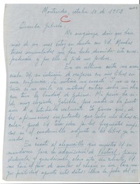 [Carta] 1952 oct. 10, Montevideo, [Uruguay] [a] Gabriela Mistral
