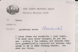 [Carta] [1970] Nov. 11, Baltimore, Maryland, [EE.UU.] [a] Doris [Dana], [EE.UU.]