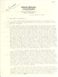 [Carta] 1947 mar. 3, New York, [Estados Unidos] [a] Gabriela [Mistral]