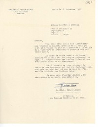 [Carta] 1951 dic. 6, París [a] Gabriela Mistral, Nápoles, Italia