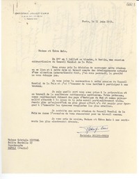 [Carta] 1952 jun. 11, París [a] Gabriela Mistral, Nápoles, Italia