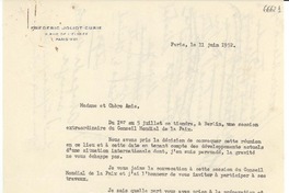 [Carta] 1952 jun. 11, París [a] Gabriela Mistral, Nápoles, Italia