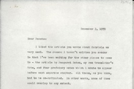 [Carta] 1970 Dec. 3, Bridgehampton, New York, [EE.UU.] [a] Dear Pancho