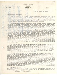 [Carta] 1942 mar. 31, New York, [Estados Unidos] [a] Gabriela [Mistral]