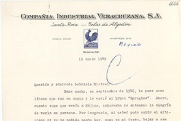 [Carta] 1949 ene. 15, México D. F. [a] Gabriela Mistral