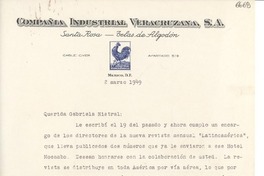 [Carta] 1949 mar. 2, México D. F. [a] Gabriela Mistral