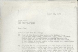 [Carta] 1970 Aug. 23, [EE.UU.] [a] Joan Daves, New York, New York, [EE.UU.]