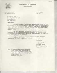 [Carta] 1970 July 1, Hispanic Foundation, Washington, D.C., [EE.UU.] [a] Miss Doris Dana, Bridgehampton, New York, [EE.UU.]