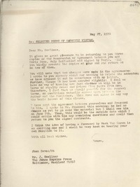 [Carta] 1970 May 27, [EE.UU.] [a] Mr. J. Goellner, The Johns Hopkins Press, Baltimore Maryland, [EE.UU.]