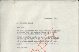 [Carta] 1970 Dec. 8, [Estados Unidos] [a] Mr. Jack Goellner, The Johns Hopkins Press, Baltimore, Mi.