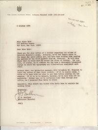 [Carta] 1970 Oct. 6, [Baltimore, Maryland, Estados Unidos] [a] Miss Diane Katz, 515 Madison Avenue, New York
