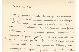 [Carta] 1936 mar. 29, España [a] Gabriela Mistral