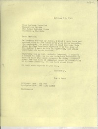 [Carta] 1969 Oct. 13, Bridgehampton, New York, [EE.UU.] [a] Barbara Parmelee, Humanities Editor, The Johns Hopkins Press, Baltimore, Maryland, [EE.UU.]