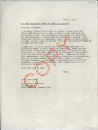 [Carta] 1970 May 7, [Estados Unidos] [a] Mr. Antonio Frasconi, South Norwalk, Connecticut