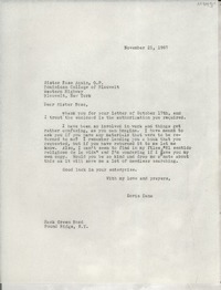 [Carta] 1967 Nov. 21, Hack Green Road, Pound Ridge, N. Y., [EE.UU.] [a] Sister Rose Aquin, O. P., Dominican College of Blauvelt, Western Highway, Blauvelt, New York, [EE.UU.]