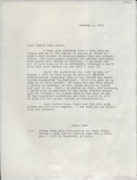 [Carta] 1967 Oct. 8, [EE.UU.] [a] Dear Sister Rose Aquin, [EE.UU.]