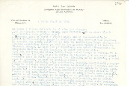 [Carta] 1946 abr. 24, México D.F. [a] Gabriela Mistral