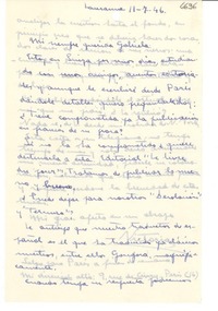[Carta] 1946 jul. 11, Lausanne, [Suiza] [a] Gabriela Mistral