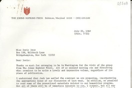 [Carta] 1969 July 23, [Baltimore, Maryland, Estados Unidos] [a] Miss Doris Dana, Box 188, Hildreth Lane, Bridgehampton, New York