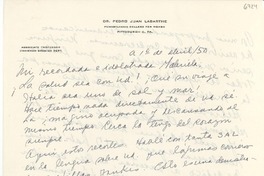 [Carta] 1950 abr. 1, Pittsburgh, Pennsylvania [a] Gabriela [Mistral]