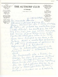 [Carta] 1953 nov. 17, Pittsburgh, [Pennsylvania], [EE.UU.] [a] Gabriela [Mistral]