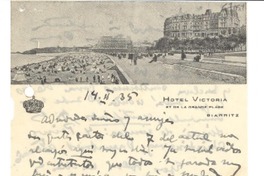 [Carta] 1935 feb. 14, Biarritz, [Francia] [a] Gabriela Mistral