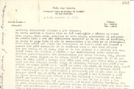 [Carta] 1945 oct. 8, San Juan, Puerto Rico [a] Gabriela Mistral