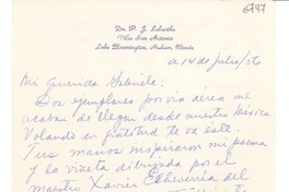 [Carta] 1956 jul. 14, Hudson, Illinois [a] Gabriela Mistral