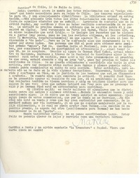 [Carta] 1951 jul. 12, Santiago de Chile [a] Gabriela Mistral