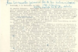[Carta] 1951 nov. 2, Santiago, [Chile] [a] Gabriela [Mistral]