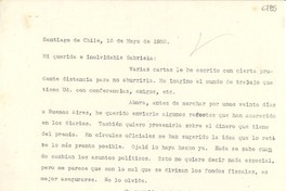 [Carta] 1952 mayo 10, Santiago de Chile [a] Gabriela Mistral