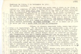 [Carta] 1952 sept. 3, Santiago de Chile [a] Gabriela Mistral