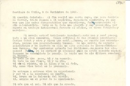 [Carta] 1952 nov. 5, Santiago de Chile [a] Gabriela Mistral