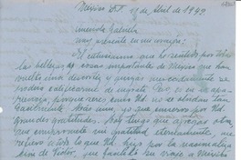 [Carta] 1942 abr. 11, México D. F. [a] Gabriela Mistral