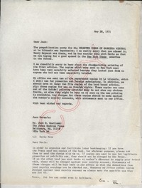 [Carta] 1971 May 28, [EE.UU.] [a] Mr. Jack G. Goellner, The Johns Hopkins Press, Baltimore, Md, [EE.UU.]