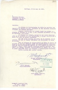 [Carta] 1951 mayo 15, Santiago [a] Gabriela Mistral, Rapallo, Italia