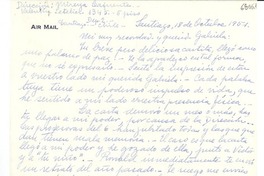 [Carta] 1951 oct. 18, Santiago [a] Gabriela Mistral